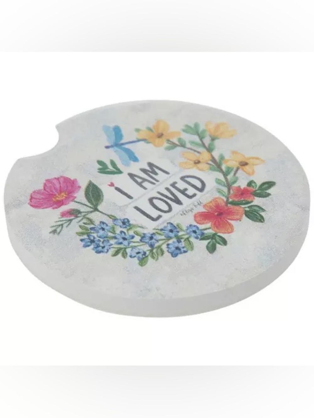 (3) I Am Loved Floral Car Coaster